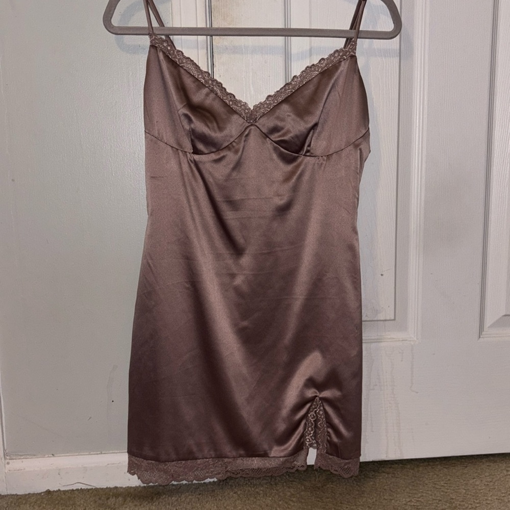 Windsor Purple Satin Slip Dress